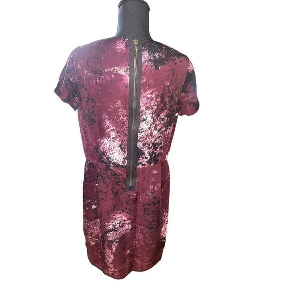 Rag & Bone Leonard Silk Purple Galaxy Print Dress woman’s 10 career office - Picture 5 of 8